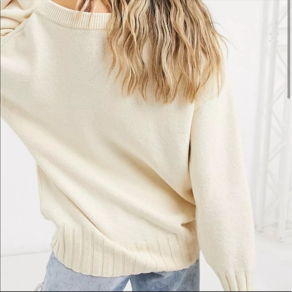 Free People Street Fair Tunic Sweater Ivory Combo - Picture 5 of 13